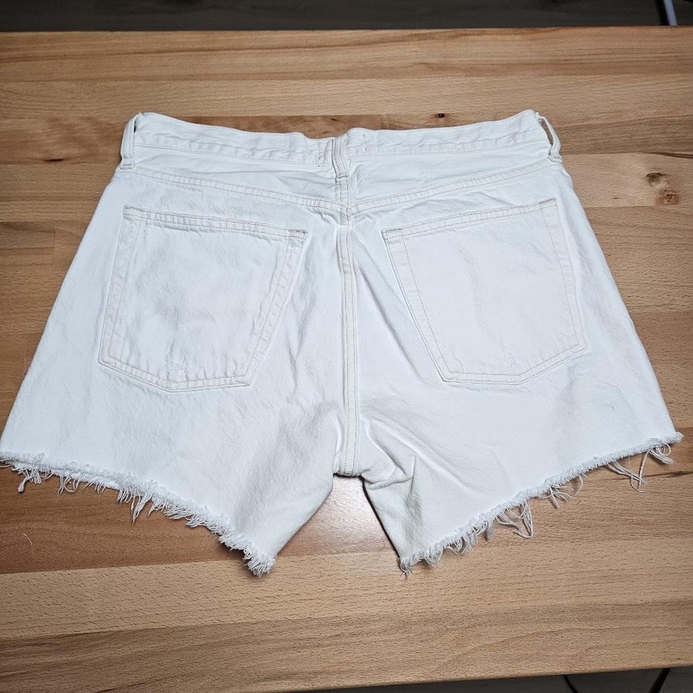 Agolde Women High Waist Denim Shorts in White - Picture 5 of 6